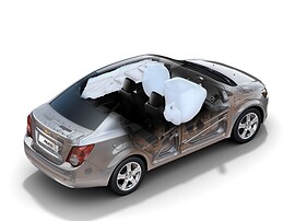 Chevrolet Aveo седан (II поколение, 2012 - 2015 г.в.): Схема срабатывания подушек безопасности