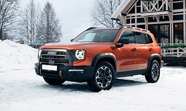 Haval Dargo X: вид спереди сбоку на снегу