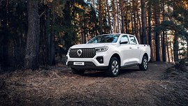 Haval Poer: вид спереди сбоку в лесу