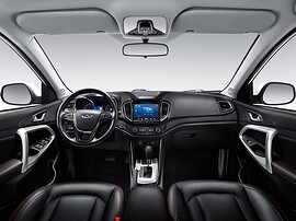 Chery Tiggo 5 (I поколение рестайлинг, 2015 - 2020 г.в.): Общий вид передней панели и передних сидений