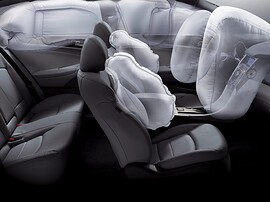 Hyundai Sonata (VI поколение, 2010 - 2015 г.в.): Схема срабатывания подушек безопасности