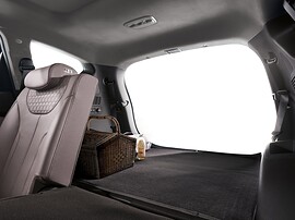 Hyundai Santa Fe (IV поколение, 2018 - 2021 г.в.): Багажник с корзиной, вид из салона