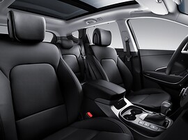 Hyundai Santa Fe (III поколение, 2012 - 2015 г.в.): Передние сиденья чёрной кожи