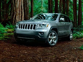 Jeep Grand Cherokee (WK2, 2010 - 2013 г.в.): Три четверти спереди в густом лесу