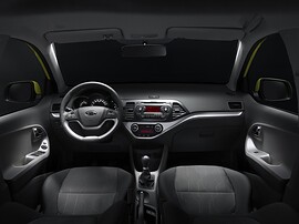 KIA Picanto хэтчбек 5-дв. 1.0 MT Classic: Панель приборов в сумерках