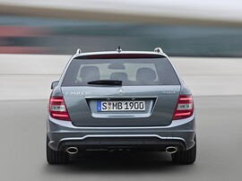 Mercedes-Benz C-Класс универсал (S204 рестайлинг, 2011 - 2014 г.в.): Серый универсал, вид сзади