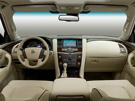 Nissan Patrol (Y62, 2010 - 2014 г.в.): Бежевый салон, общий вид передней части