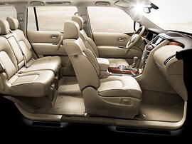 Nissan Patrol (Y62, 2010 - 2014 г.в.): Схема расположения трёх рядов сидений