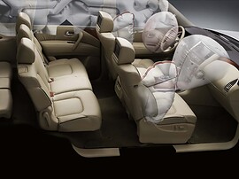 Nissan Patrol (Y62, 2010 - 2014 г.в.): Схема срабатывания подушек безопасности
