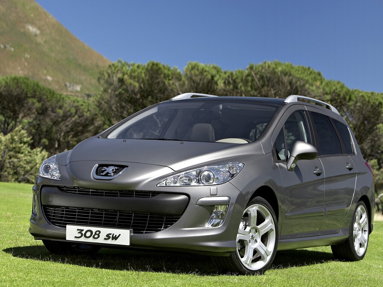 Peugeot 308 универсал (I поколение, 2008 - 2014 г.в.): Три четверти спереди на лугу у гор