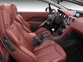 Peugeot 308 кабриолет 1.6 THP AT Feline: Салон с красной кожаной отделкой