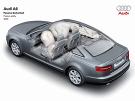Audi A6 седан 2.0 TFSI AT: схема подушек безопасности