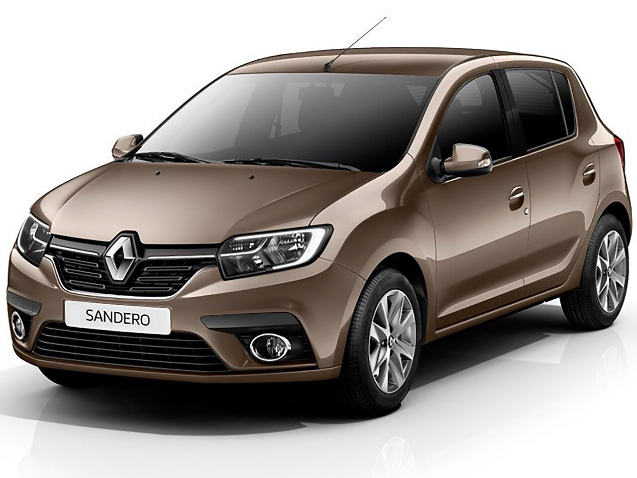 Renault Sandero 1.6 MT Life: Три четверти спереди в студии
