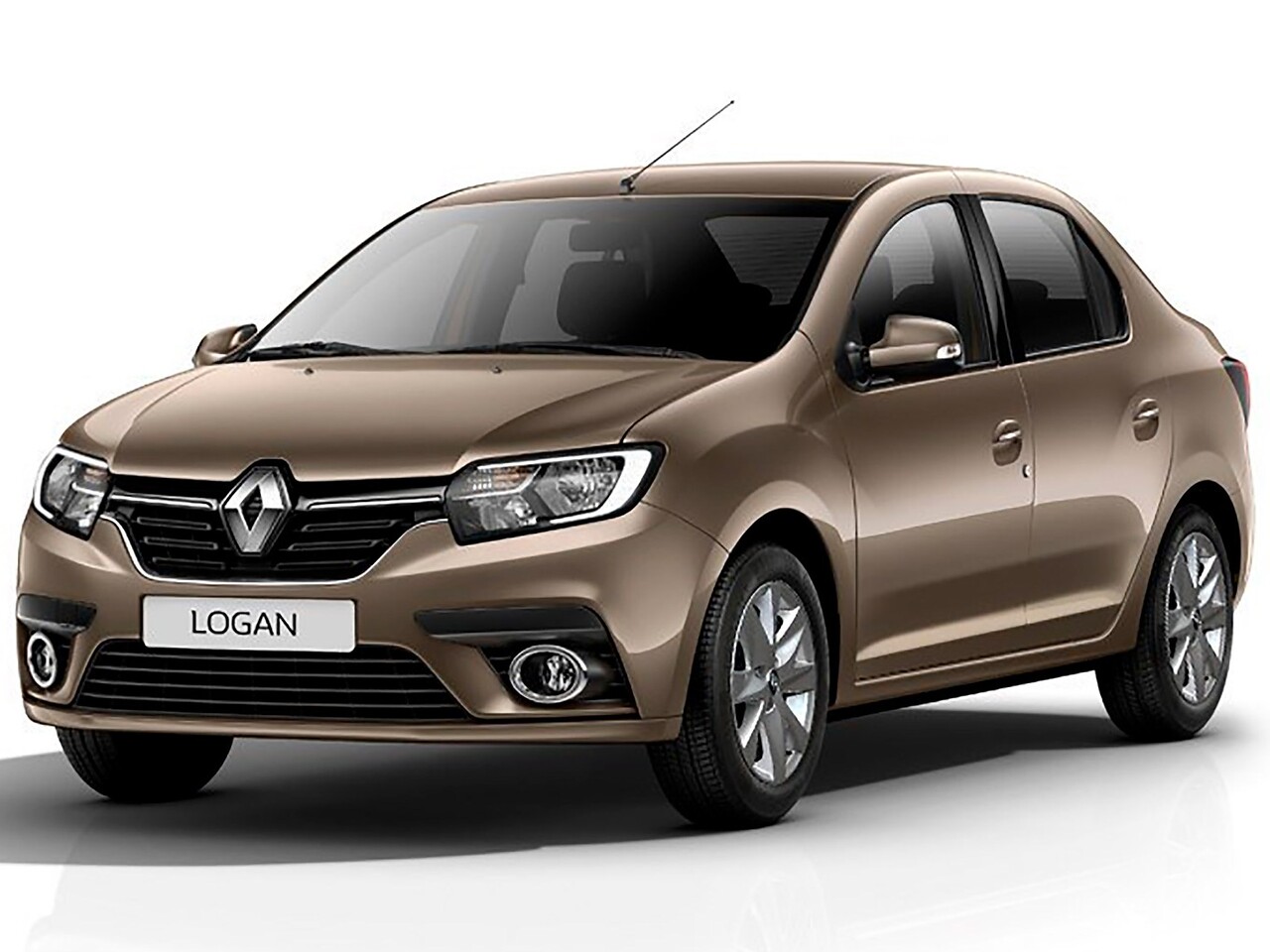Renault Logan 1.6 MT Life: Три четверти спереди в студии