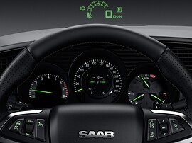 Saab 9-5 (II поколение, 2010 - 2011 г.в.): Панель приборов с проекцией на лобовое стекло