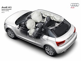 Audi A1 хэтчбек 3-дв. 1.4 TFSI AT Attraction: Схема пассивной безопасности