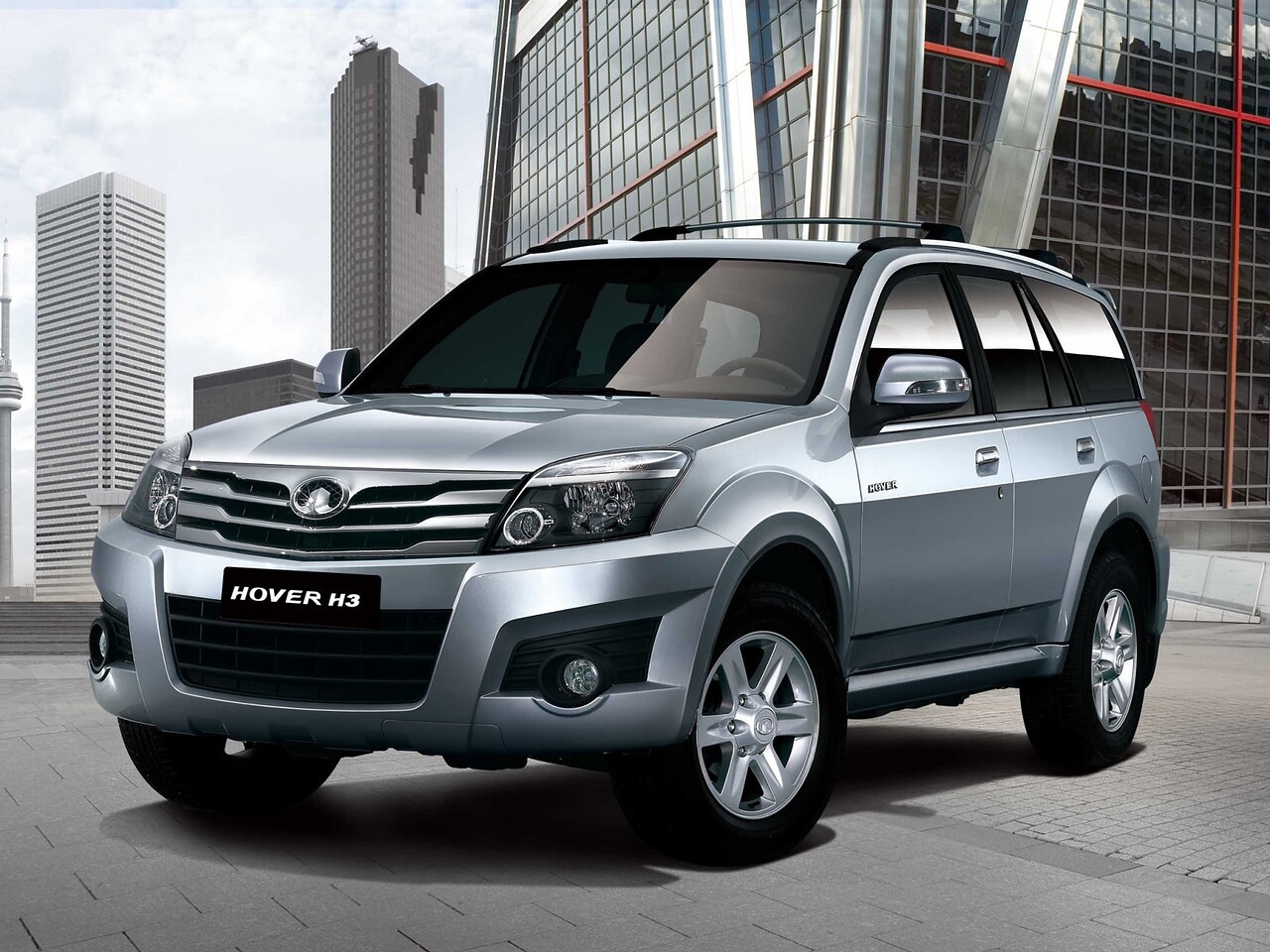 Great Wall Hover H3 (I поколение рестайлинг, 2009 - 2014 г.в.): Три четверти спереди, серебристый кузов