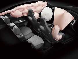 Subaru WRX STI седан (III поколение, 2010 - 2014 г.в.): Схема подушек безопасности