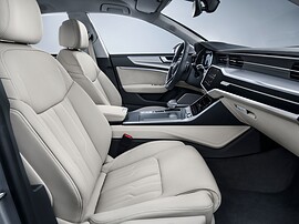 Audi A7 лифтбек (II поколение, 2017 - 2022 г.в.): Передние сиденья, светлая кожа