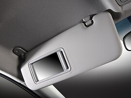 Hyundai Solaris седан (I поколение, 2010 - 2014 г.в.): Солнцезащитный козырёк с зеркалом