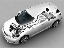 Lexus CT (I поколение, 2010 - 2014 г.в.): Схема расположения гибридной установки