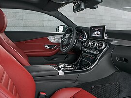 Mercedes-Benz C-класс купе 2.0 4MATIC AT C 200: Салон, красная кожа и консоль