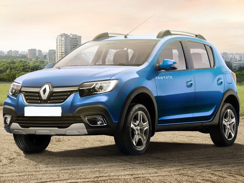 Renault Sandero Stepway 1.6 MT Special Edition: Три четверти спереди, синий кузов
