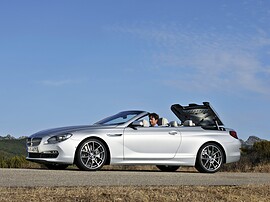 BMW 6-я серия кабриолет (F13, 2010 - 2015 г.в.): вид сбоку с открытым верхом