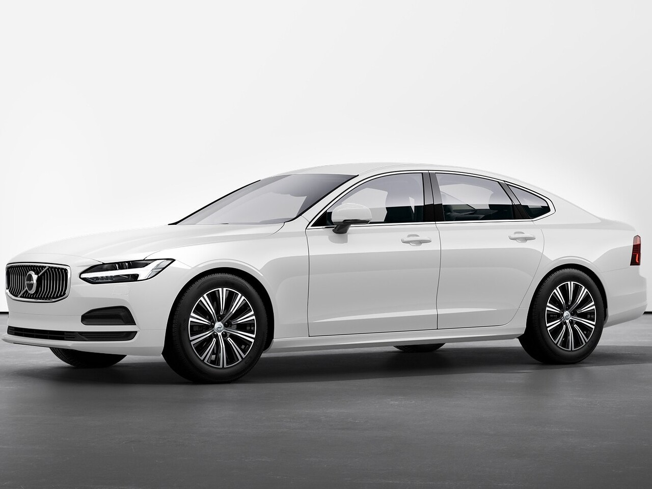 Volvo S90 седан (II поколение рестайлинг, 2020 - 2022 г.в.): вид спереди сбоку